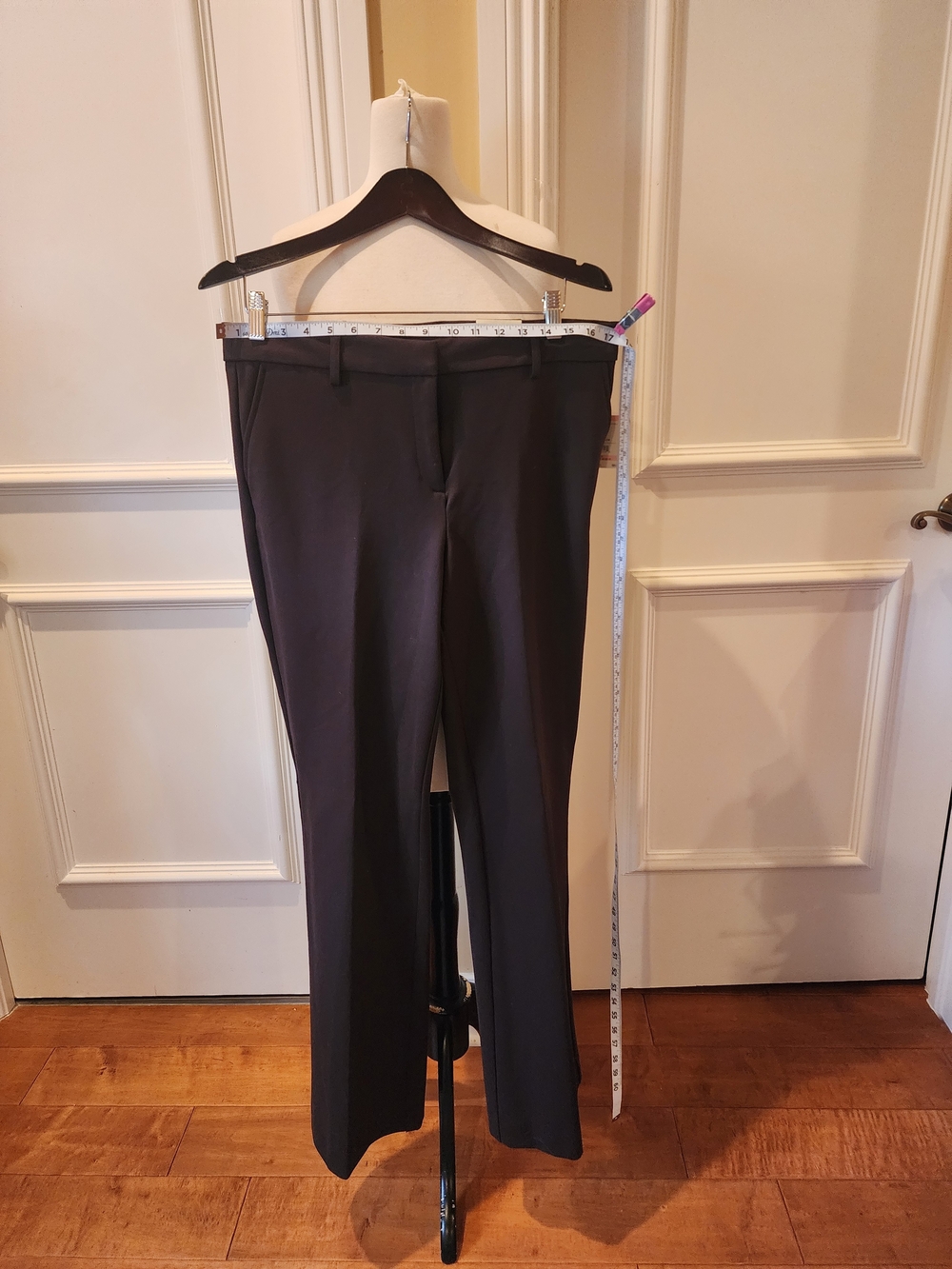 Anne Klein Black Straight-Leg Dress Pants